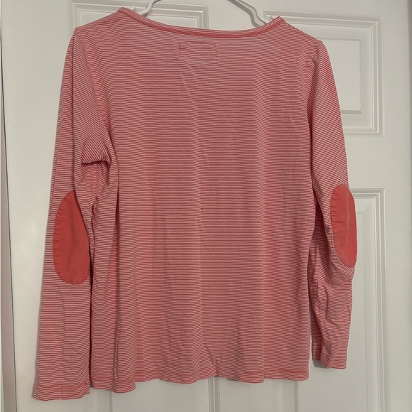 L.L.Bean Striped Long Sleeve Pink Basic Tee - Size M - Picture 2 of 3